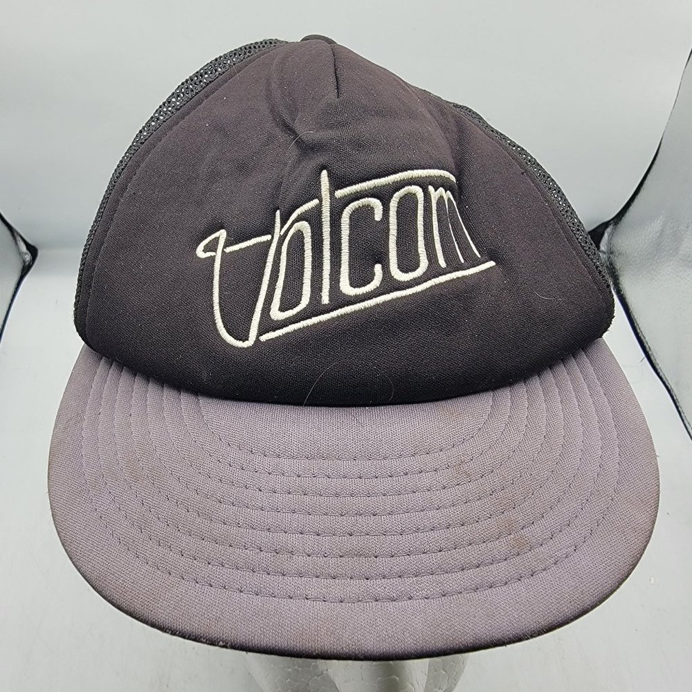 Volcom Foam Mesh Trucker Baseball Cap Snapback Hat OS Black Gray